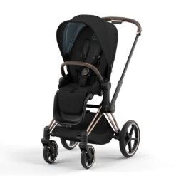 CYBEX Priam Pushchair - Deep Black (2022) -Cybex cybex priam pushchair deep black 2022 rose gold none