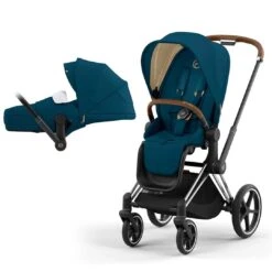 CYBEX Priam Pushchair - Mountain Blue (2022) -Cybex cybex priam pushchair mountain blue 2022 chrome brown lite
