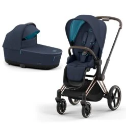 CYBEX Priam Pushchair - Conscious Collection - Dark Navy (2022) -Cybex cybex priam pushchair nautical blue 2022 rose gold lux a10991b8 1353 47c0 9c15 05596b7348a9