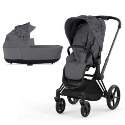 CYBEX Priam Pushchair - Simply Flowers - Dream Grey (2022) -Cybex cybex priam pushchair simply flowers dream grey lux carrycot matt black frame