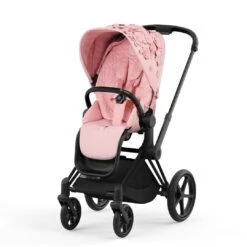 CYBEX Priam Pushchair - Simply Flowers - Pale Blush (2022) -Cybex cybex priam pushchair simply flowers pale blush matt black frame