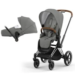 CYBEX Priam Pushchair - Soho Grey (2022) -Cybex cybex priam pushchair soho grey 2022 chrome brown lite