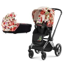 CYBEX Priam Pushchair - Spring Blossom - Light (2022) 14 CYBEX Priam Pushchair - Spring Blossom - Light (2022) -Cybex cybex priam pushchair spring blossom light lux carrycot chrome black frame