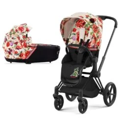 CYBEX Priam Pushchair - Spring Blossom - Light (2022) 16 CYBEX Priam Pushchair - Spring Blossom - Light (2022) -Cybex cybex priam pushchair spring blossom light lux carrycot matt black frame