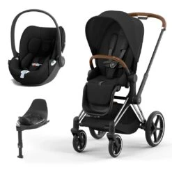 CYBEX Priam Cloud T Travel System - Sepia Black -Cybex cybex priam sepia black chrome brown cloud t flat 2
