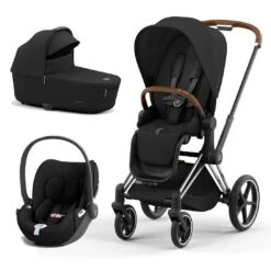 CYBEX Priam Cloud T Travel System - Sepia Black -Cybex cybex priam sepia black chrome brown cloud t flat 3