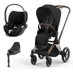 CYBEX Priam Cloud T Travel System - Sepia Black -Cybex cybex priam sepia black rose gold cloud t flat 2
