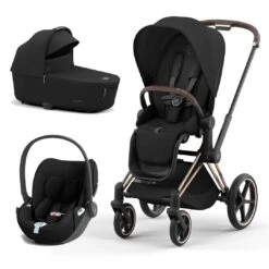 CYBEX Priam Cloud T Travel System - Sepia Black -Cybex cybex priam sepia black rose gold cloud t flat 3