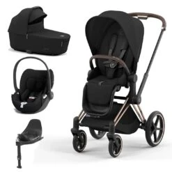 CYBEX Priam Cloud T Travel System - Sepia Black -Cybex cybex priam sepia black rose gold cloud t flat 4