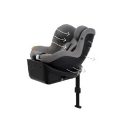 CYBEX Sirona Gi I-Size Car Seat - Lava Grey -Cybex cybex sirona gi i size lava grey flat 3
