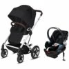 Cybex Talos S Lux All-Terrain Stroller + Aton 2 SensorSafe Travel System Bundle - Deep Black / Lavastone Black -Cybex cybex talos s lux all terrain stroller aton 2 sensorsafe travel system bundle deep black lavastone black 154