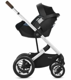 Cybex Talos S Lux All-Terrain Stroller + Aton 2 SensorSafe Travel System Bundle - Soho Grey / Lavastone Black -Cybex cybex talos s lux all terrain stroller aton 2 sensorsafe travel system bundle deep black lavastone black 155