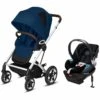 Cybex Talos S Lux All-Terrain Stroller + Aton 2 SensorSafe Travel System Bundle - Navy Blue / Lavastone Black -Cybex cybex talos s lux all terrain stroller aton 2 sensorsafe travel system bundle navy blue lavastone black 62