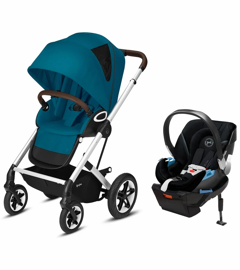 Cybex Talos S Lux All-Terrain Stroller + Aton 2 SensorSafe Travel System Bundle - River Blue / Lavastone Black 3 Cybex Talos S Lux All-Terrain Stroller + Aton 2 SensorSafe Travel System Bundle - River Blue / Lavastone Black