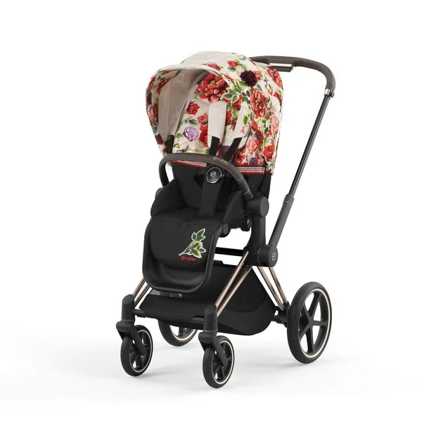 Cybex Priam Stroller Set Spring Blossom Light, Frame Rose Gold 4 Cybex Priam Stroller Set Spring Blossom Light, Frame Rose Gold - Image 2