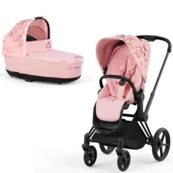 Cybex Priam Stroller Set Simply Flowers Pale Blush, Frame Matt Black